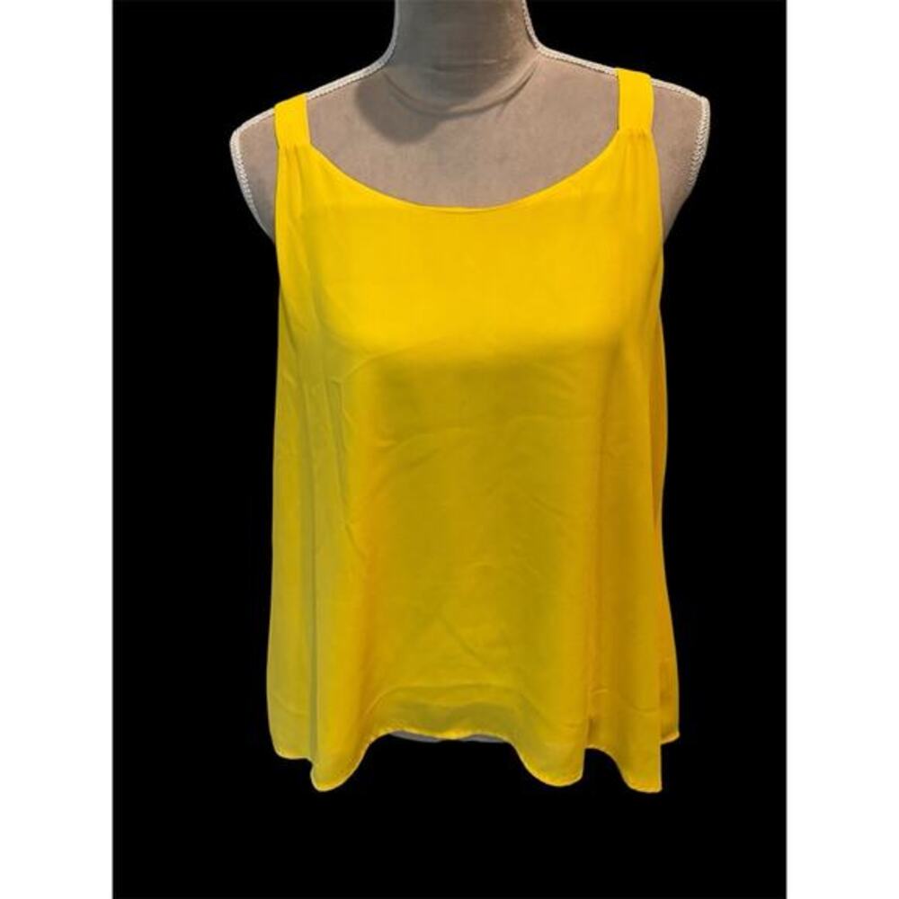 Daniel Cremieux Yellow Gold Tank Blouse Top Sz M Gameday